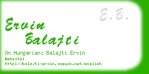 ervin balajti business card
